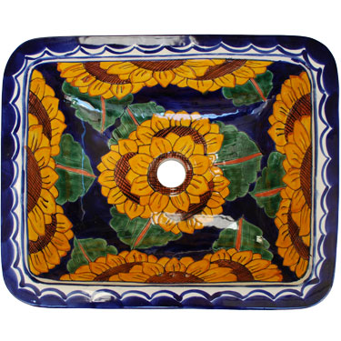 Mexican rectangle Talavere Sink -- s5207